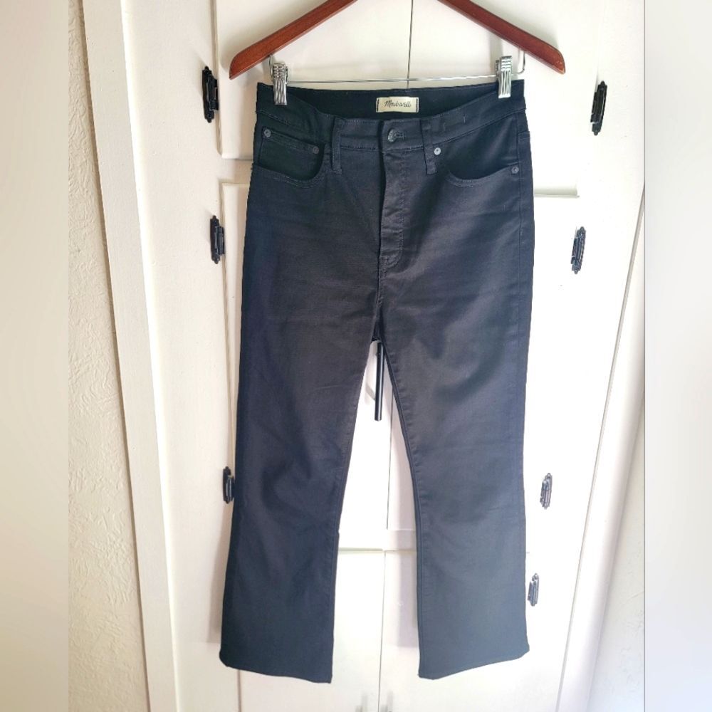 Madewell Cali Denim Bootcut Crop Black Stretch Jeans 28